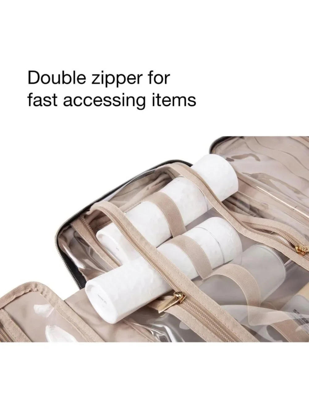 Travel Toiletry Bag with Hanging Hook | Water-Resistant Makeup Organizer